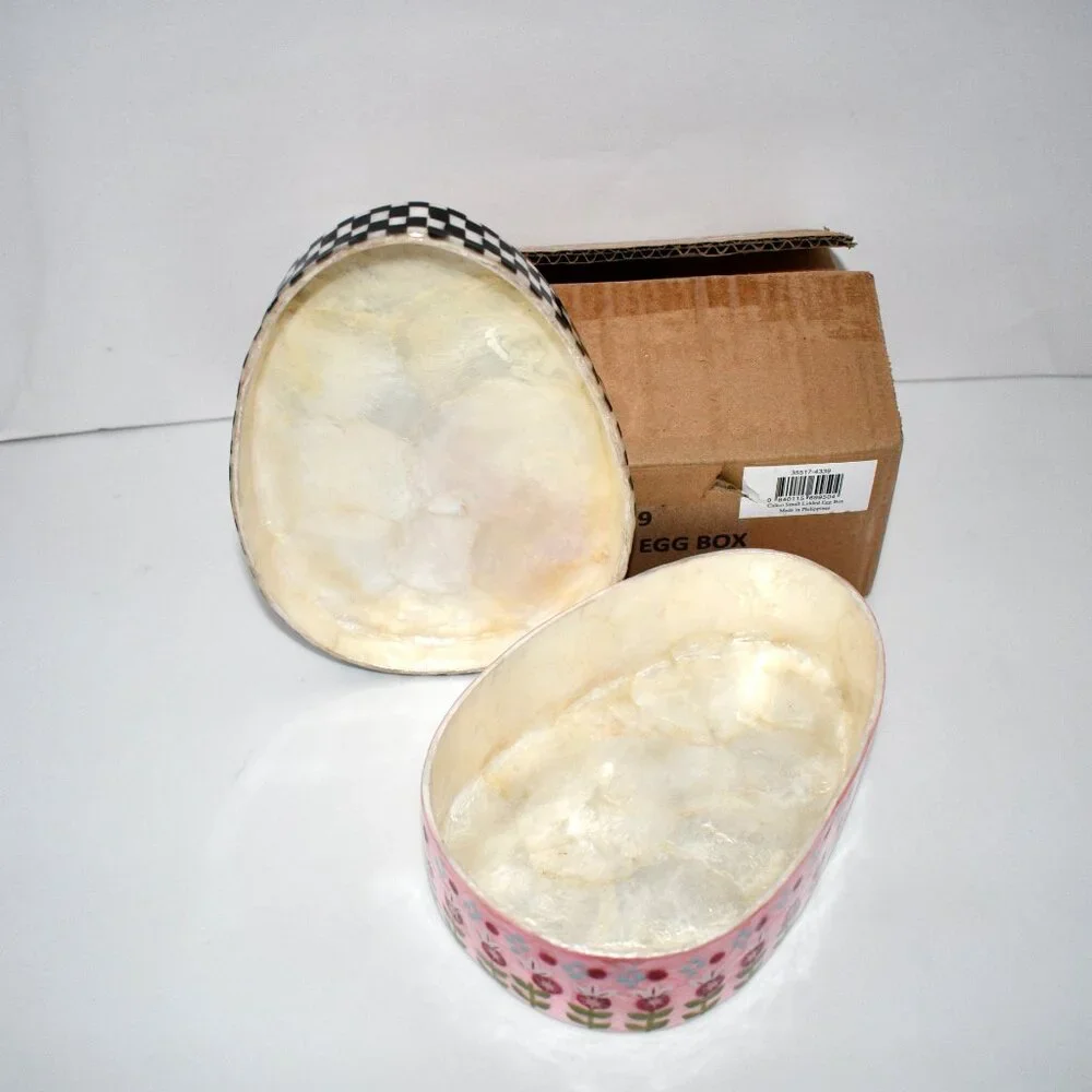 Mackenzie-Child Calico SMALL Lidded Egg Box #35517-4339 NIB
